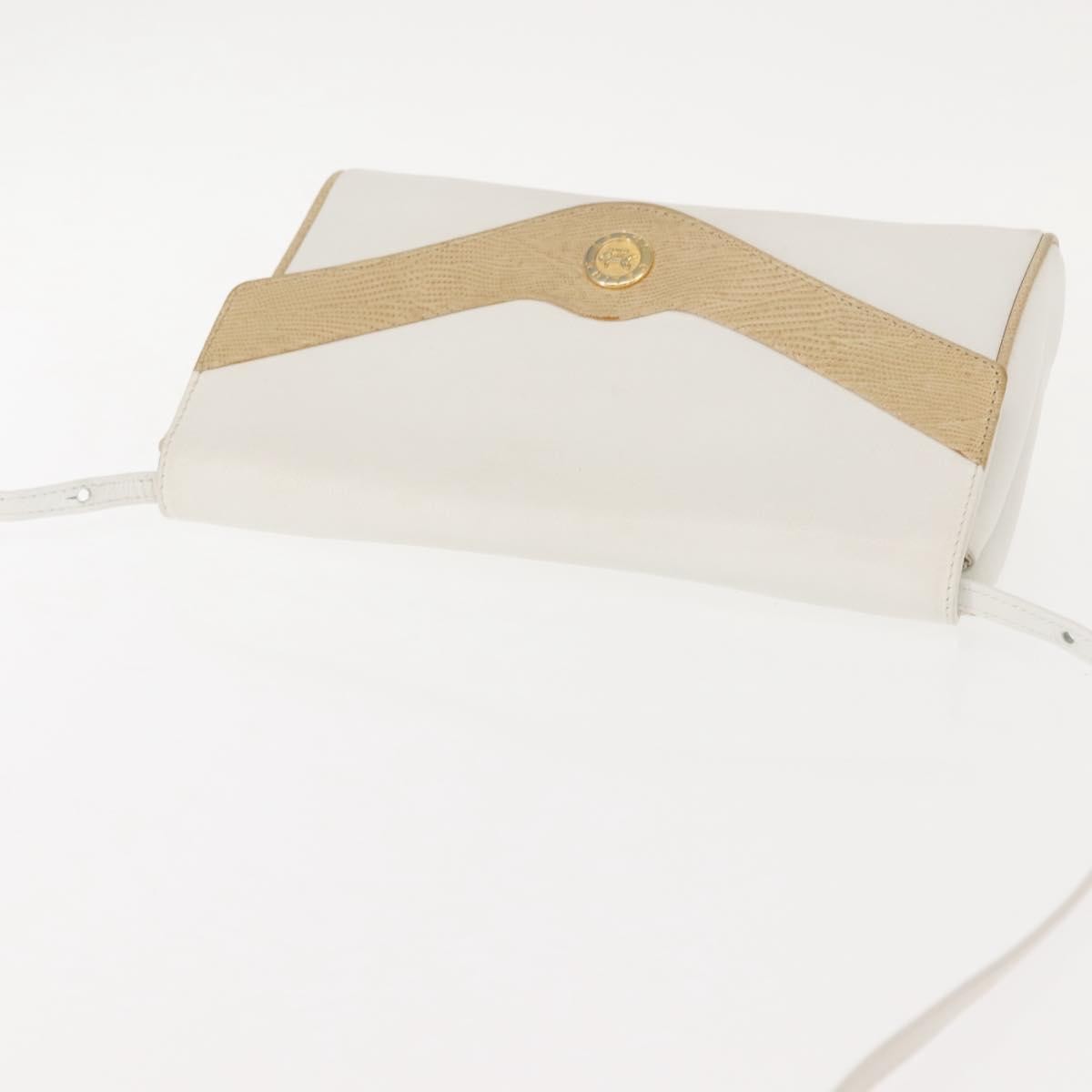 Celine Shoulder Bag Leather, WHITE, LEATHER, Shoulder bag