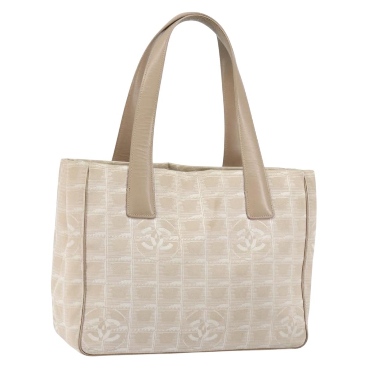 Chanel Travel Line Tote Nylon, BEIGE, NYLON, Tote bag