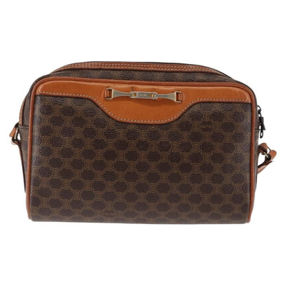 Celine Macadam Shoulder Bag PVC Leather, BROWN, CANVAS, Shoulder bag