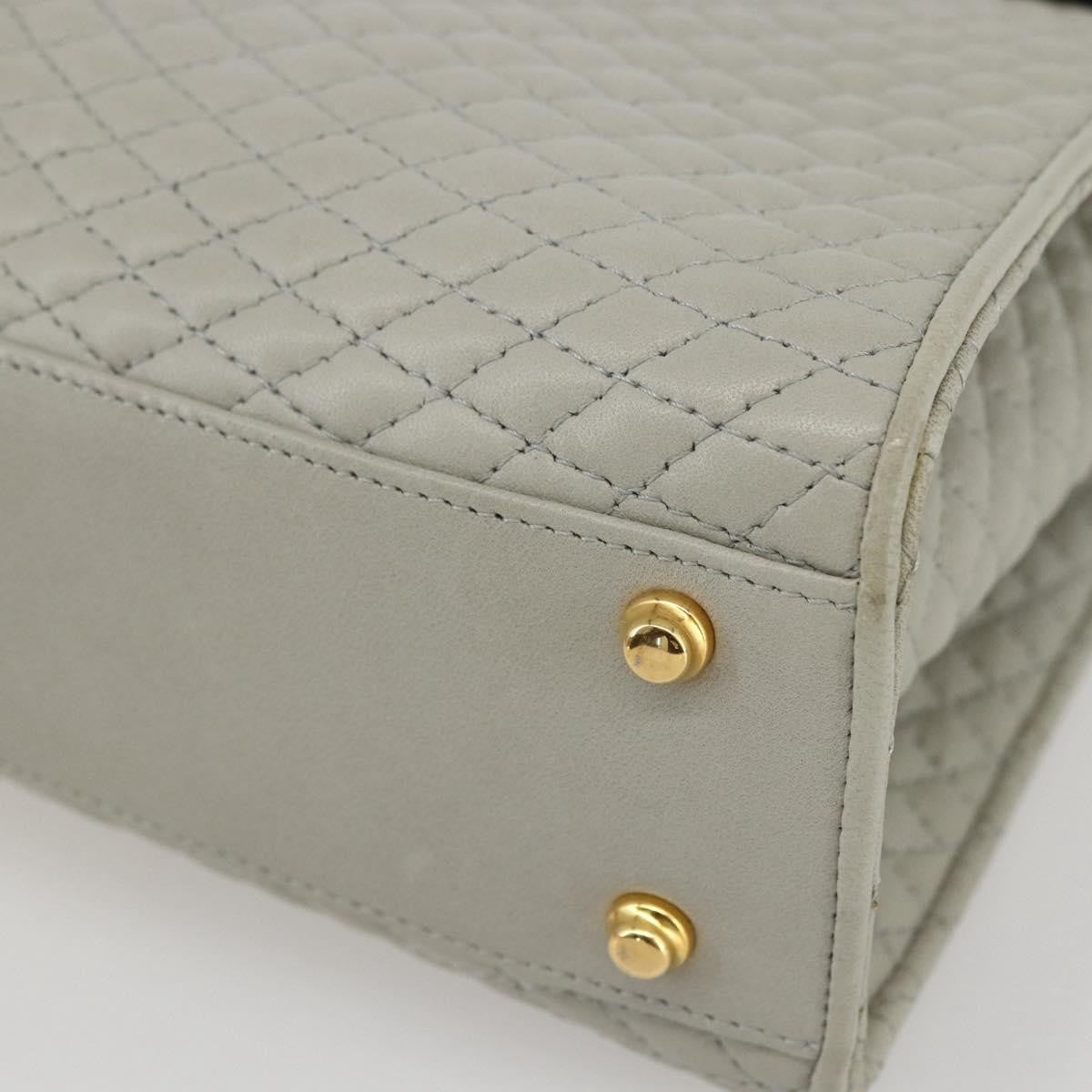 Bally Vintage Handbag Quilted Leather, WHITE, LEATHER, Handbag