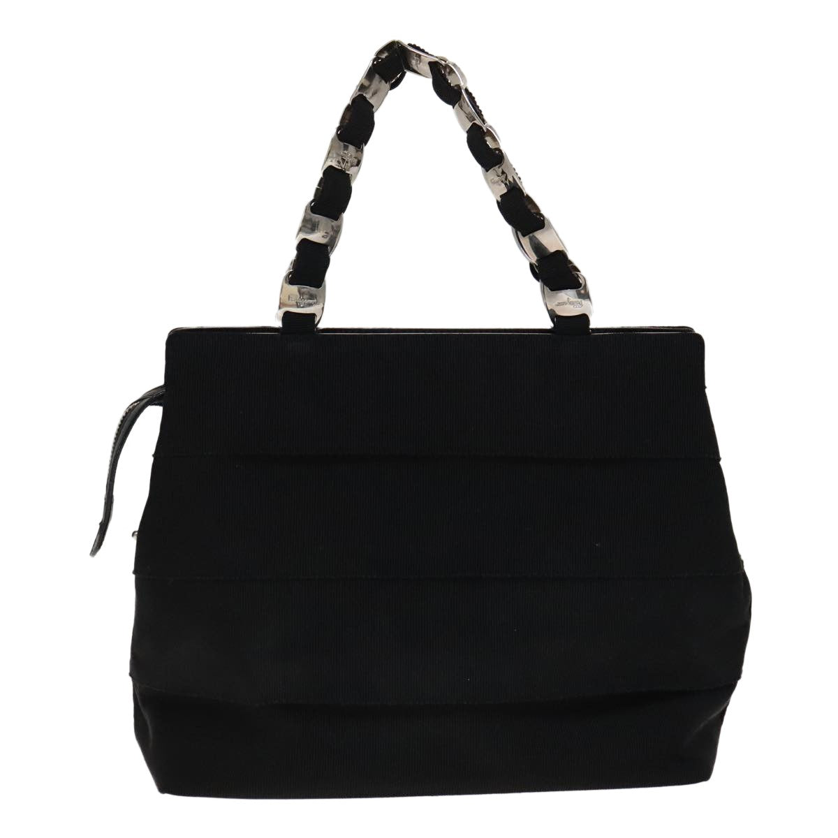 Salvatore Ferragamo Vala Handbag Canvas, BLACK, CANVAS, Handbag