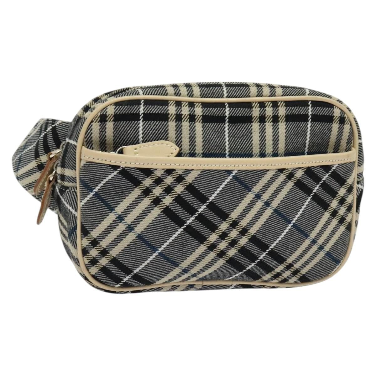 Burberry Waist Bag Vintage Check Canvas, BLUE, CANVAS, Shoulder bag