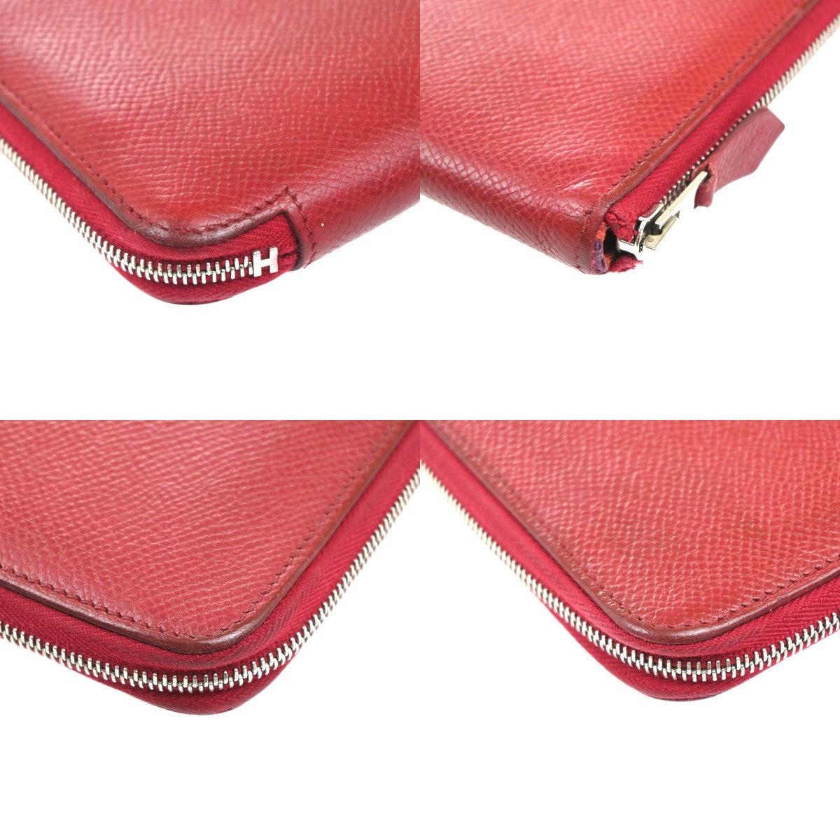 Hermes Azap Zip Around Wallet Epsom, RED, LEATHER, Wallets