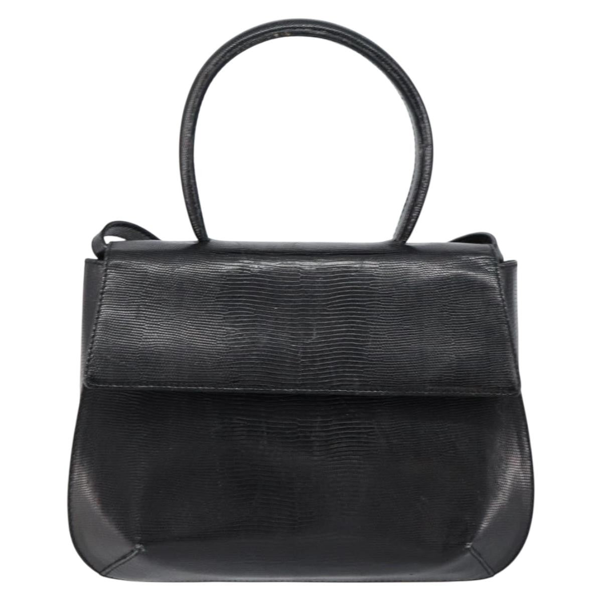 Salvatore Ferragamo Vintage Handbag Leather, BLACK, LEATHER, Handbag