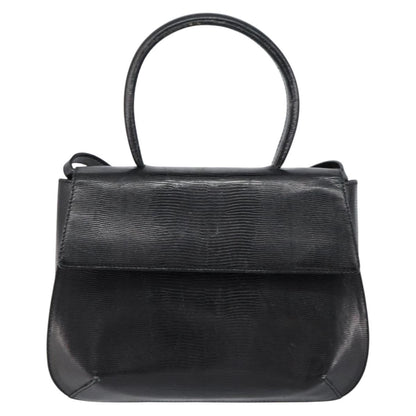 Salvatore Ferragamo Vintage Handbag Leather, BLACK, LEATHER, Handbag