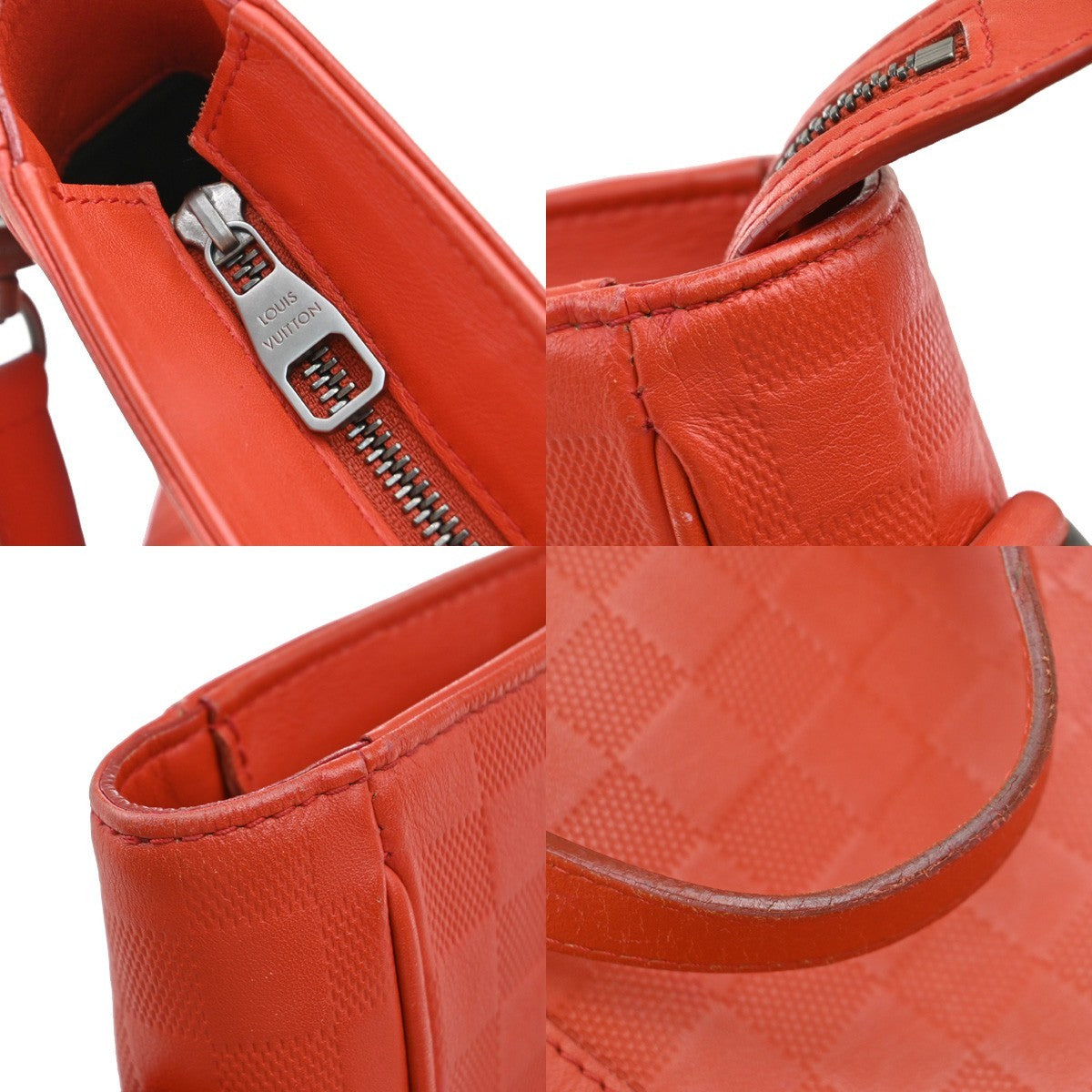 Louis Vuitton Tadao Handbag Damier Infini Leather, Red, Leather, Handbag