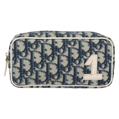 Christian Dior Vintage Trotter Pouch Diorissimo Canvas, NAVY, CANVAS, Clutche & pouche