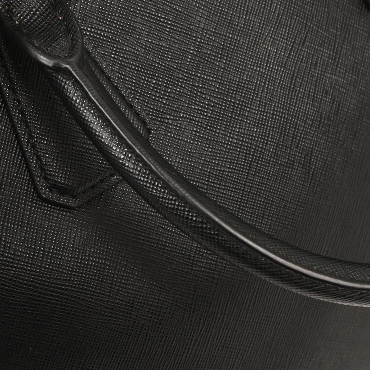 Prada Convertible Zip Around Briefcase Saffiano Leather, BLACK, LEATHER, Handbag