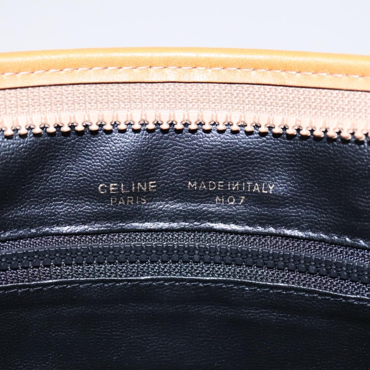 Celine Logo Triomphe Pouch Leather, BLACK, LEATHER, Clutche & pouche