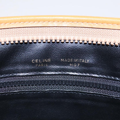 Celine Logo Triomphe Pouch Leather, BLACK, LEATHER, Clutche & pouche