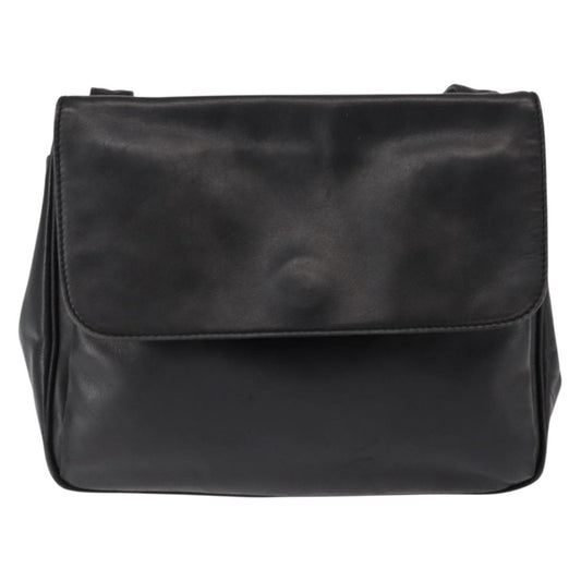 Celine Circle logo Leather, BLACK, LEATHER, Shoulder bag