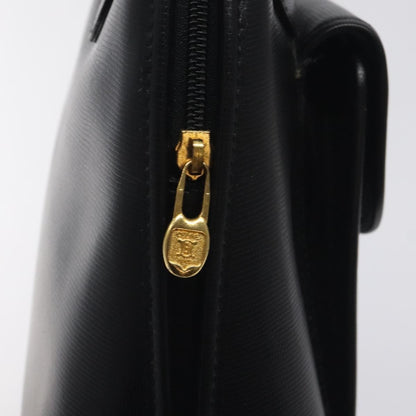 Celine Circle Logo Handbag Leather, BLACK, LEATHER, Handbag