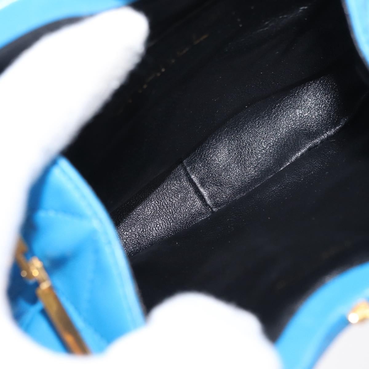 Chanel Vintage Diamond CC Tassel Waist Bag Quilted Lambskin, BLUE, LEATHER, Clutche & pouche