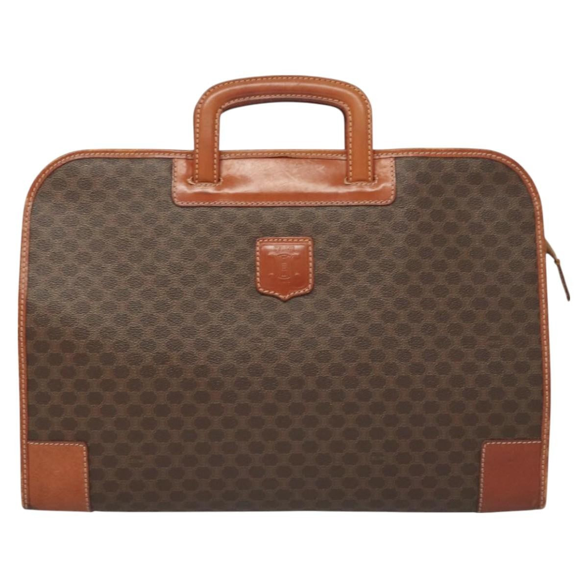 Celine Macadam Briefcase Canvas and leather, BROWN, CANVAS, Briefcase