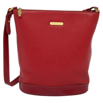 Burberry Bucket Bag Leather, RED, LEATHER, Shoulder bag