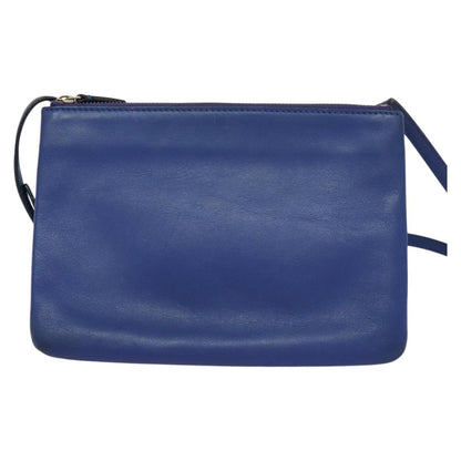 Celine Trio Crossbody Bag Leather, BLUE, LEATHER, Shoulder bag