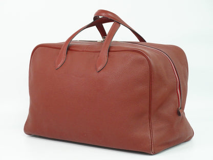Hermes Victoria Travel Bag Leather, RED, LEATHER, Travel bag