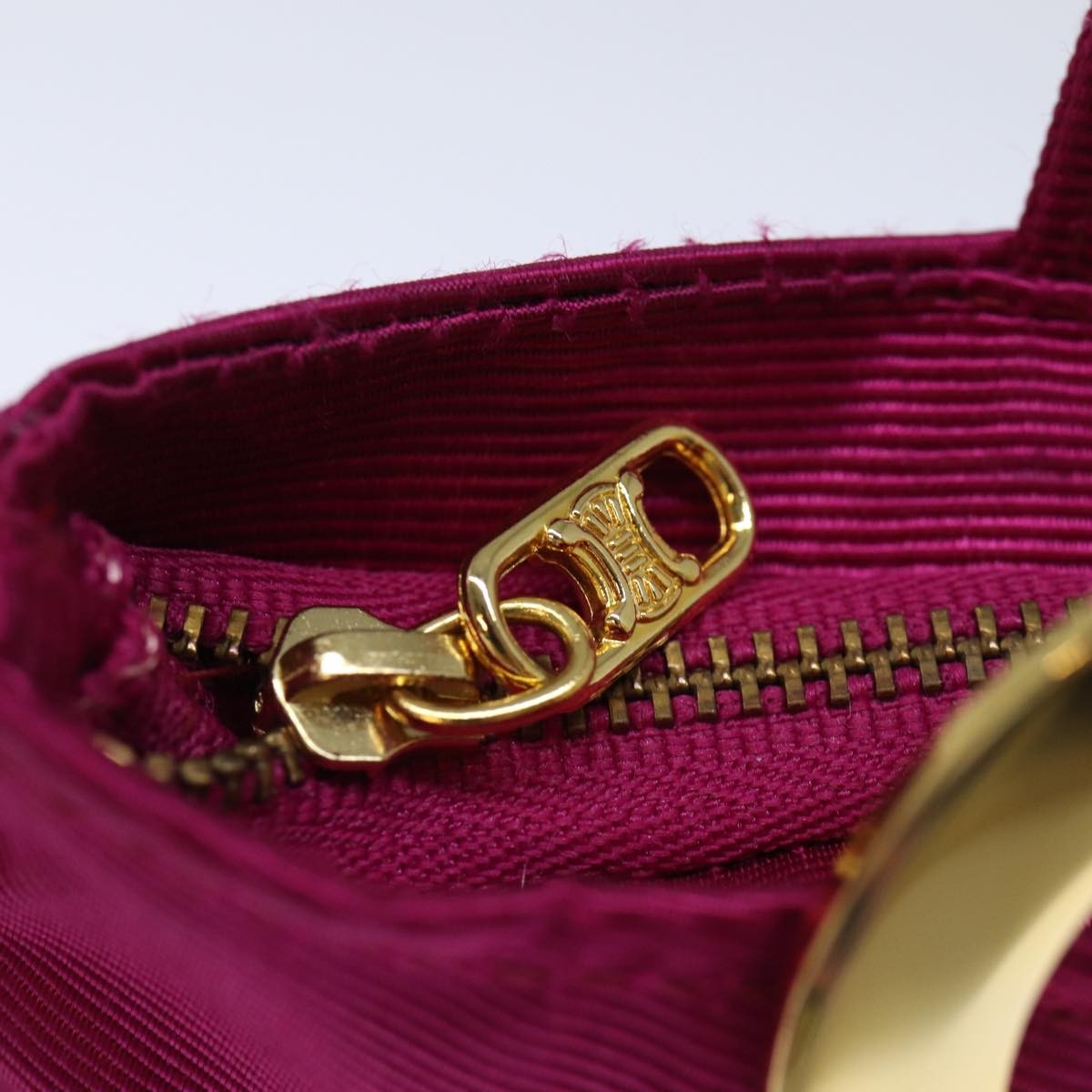 Celine Circle Logo Pouch Nylon, PINK, NYLON, Clutche & pouche