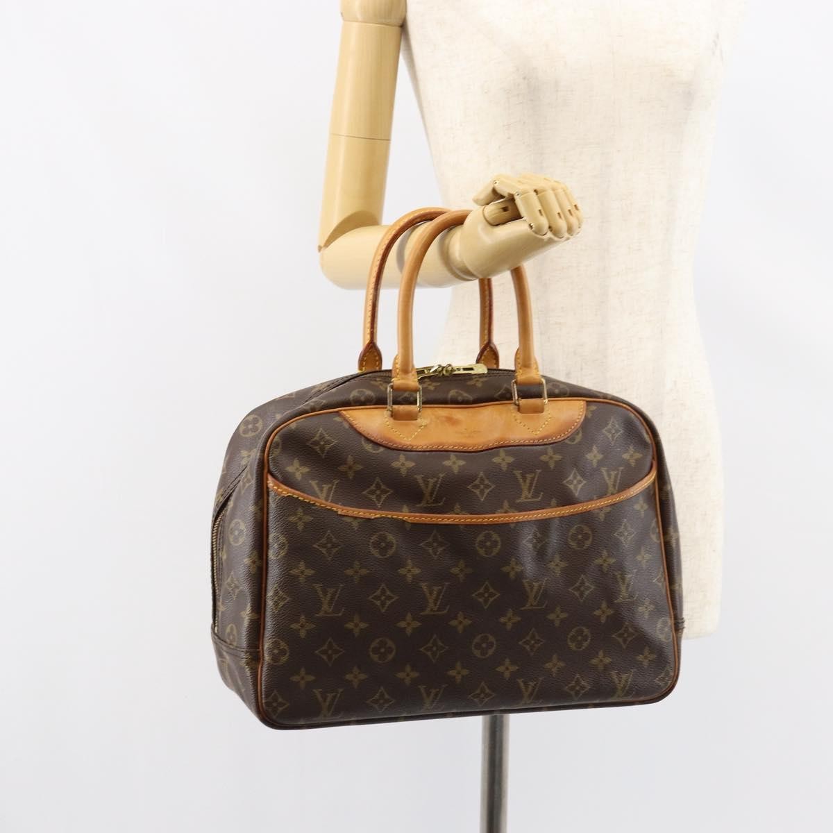 Louis Vuitton Deauville Handbag Monogram Canvas, BROWN, CANVAS, Handbag