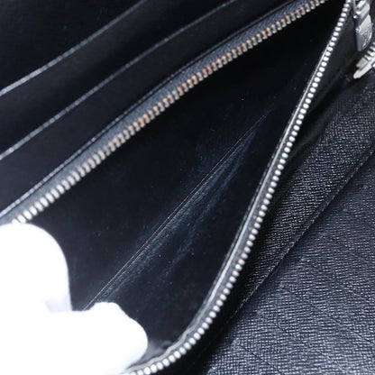 Louis Vuitton Atoll Organizer Wallet Taiga Leather, BLACK, LEATHER, Clutche & pouche