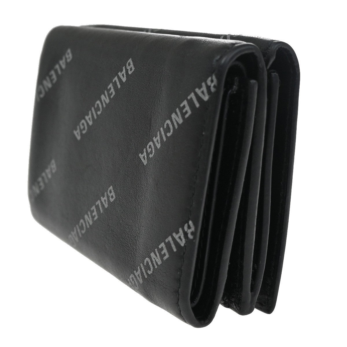 Balenciaga Trifold Wallet Leather, BLACK, LEATHER, Wallets