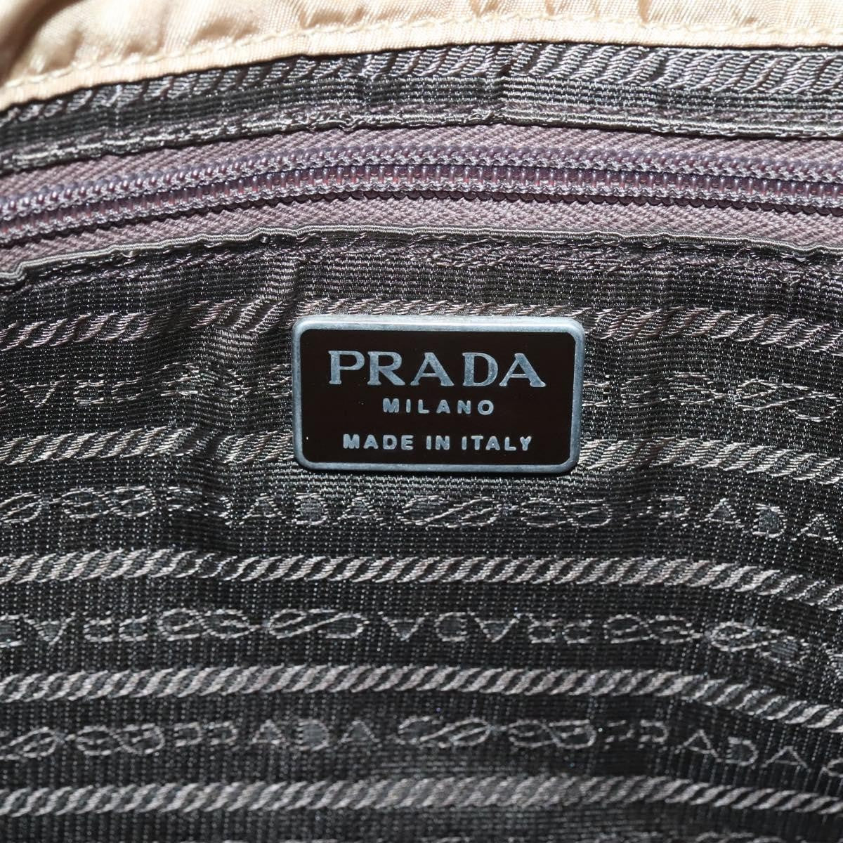 Prada Vintage Chain Shoulder Bag Tessuto, BEIGE, NYLON, Shoulder bag
