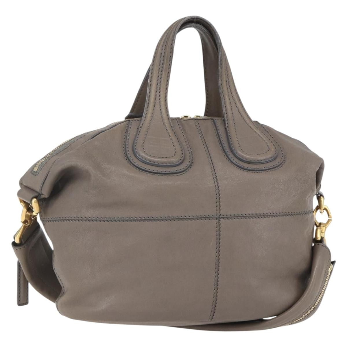Givenchy Nightingale Satchel Leather, GRAY, LEATHER, Handbag