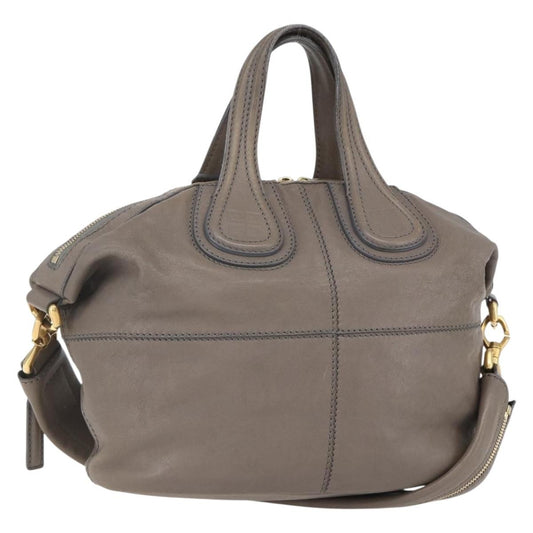 Givenchy Nightingale Satchel Leather, GRAY, LEATHER, Handbag