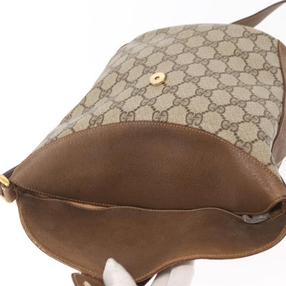 Gucci Vintage Open Shoulder Bag (Outlet) GG Canvas with Leather, BEIGE, PVC, Shoulder bag