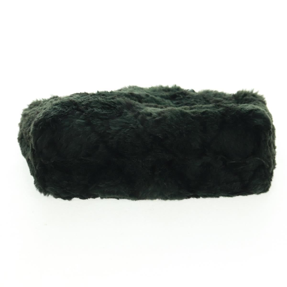 Chanel Vintage CC Chain Tote Printed Lapin Fur, GREEN, FAUX_FUR, Tote bag