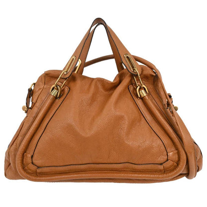 Chloe Paraty Top Handle Bag Leather, BROWN, LEATHER, Handbag