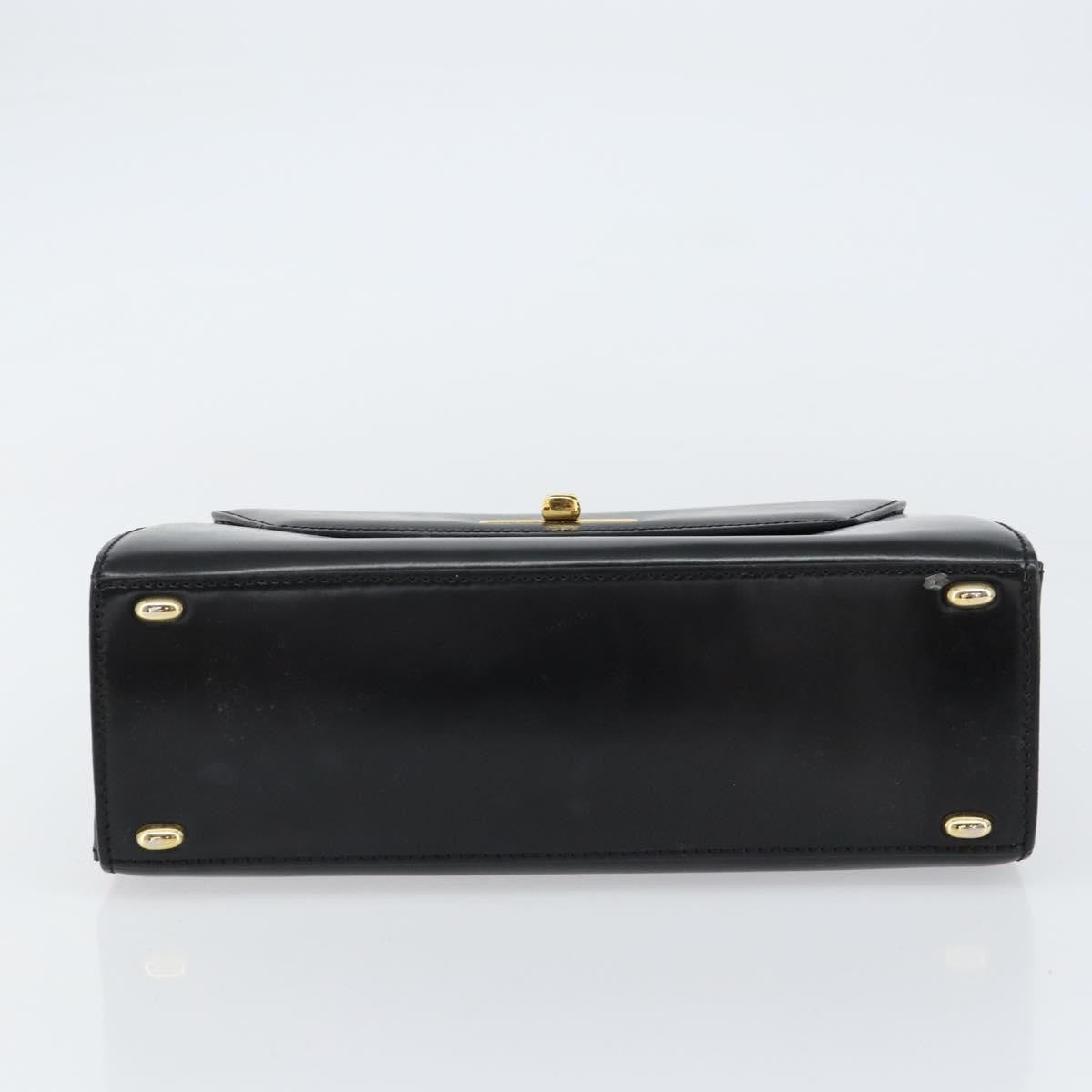 Celine Vintage Convertible Turnlock Top Handle Bag Leather, BLACK, LEATHER, Handbag