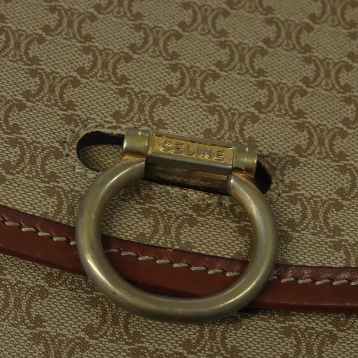 Celine Macadam Shoulder Bag PVC Leather, BEIGE, CANVAS, Shoulder bag