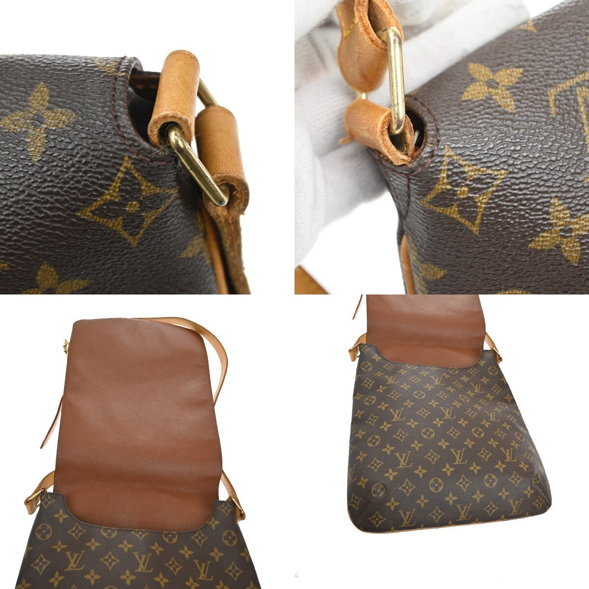 Louis Vuitton Musette Salsa Handbag Monogram Canvas, BROWN, LEATHER, Shoulder bag