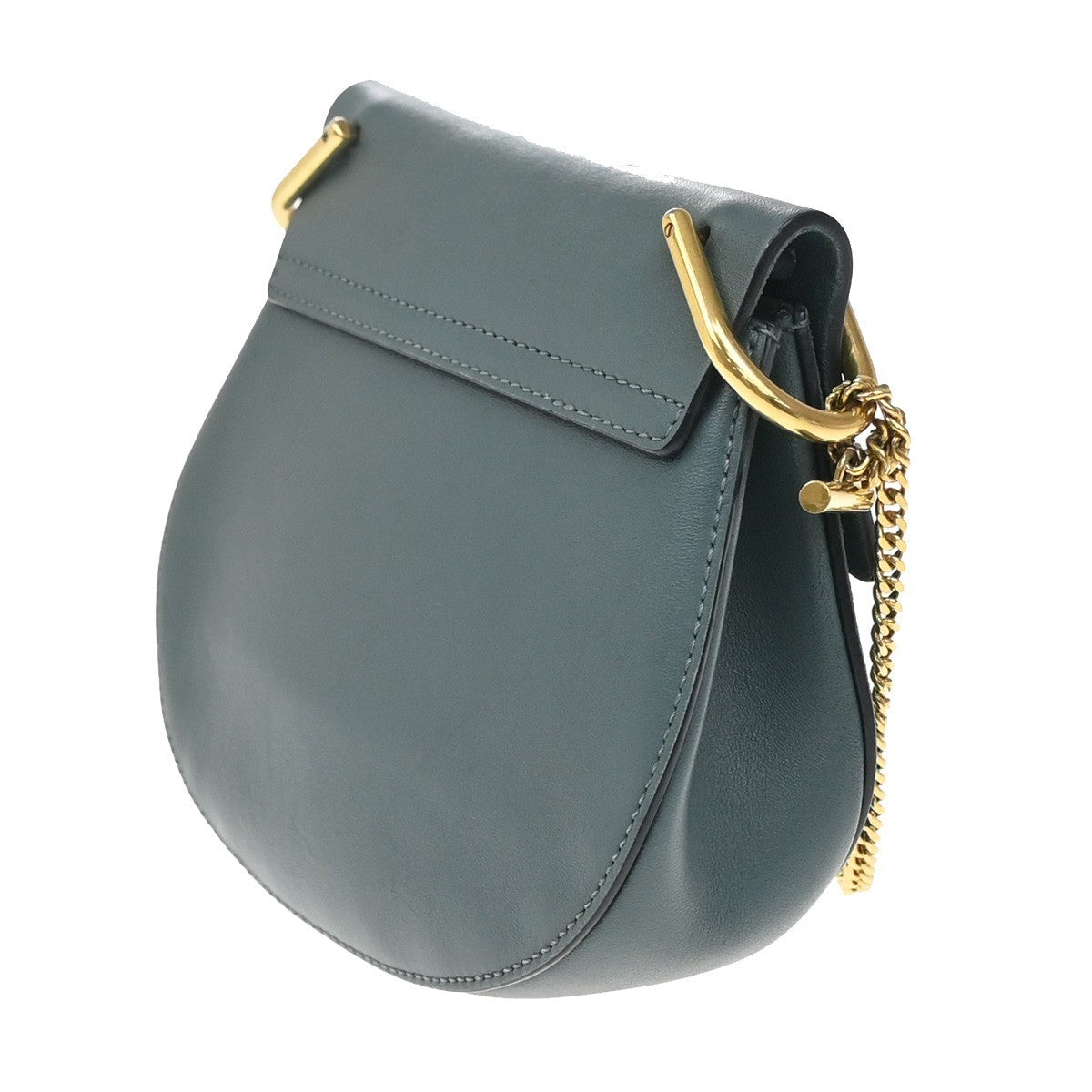 Chloe Drew Crossbody Bag Leather and Suede, BLUE, SUEDE, Shoulder bag