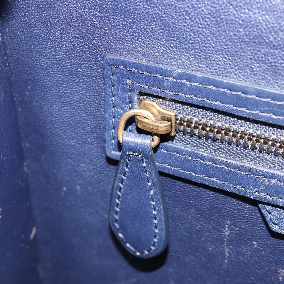 Celine Tricolor Luggage Bag Leather, Navy, Leather, Handbag