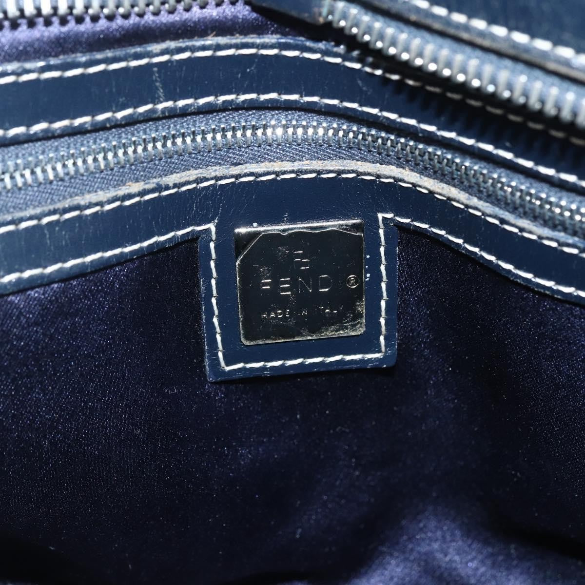 Fendi Vintage Satchel Zucchino Canvas, NAVY, CANVAS, Handbag