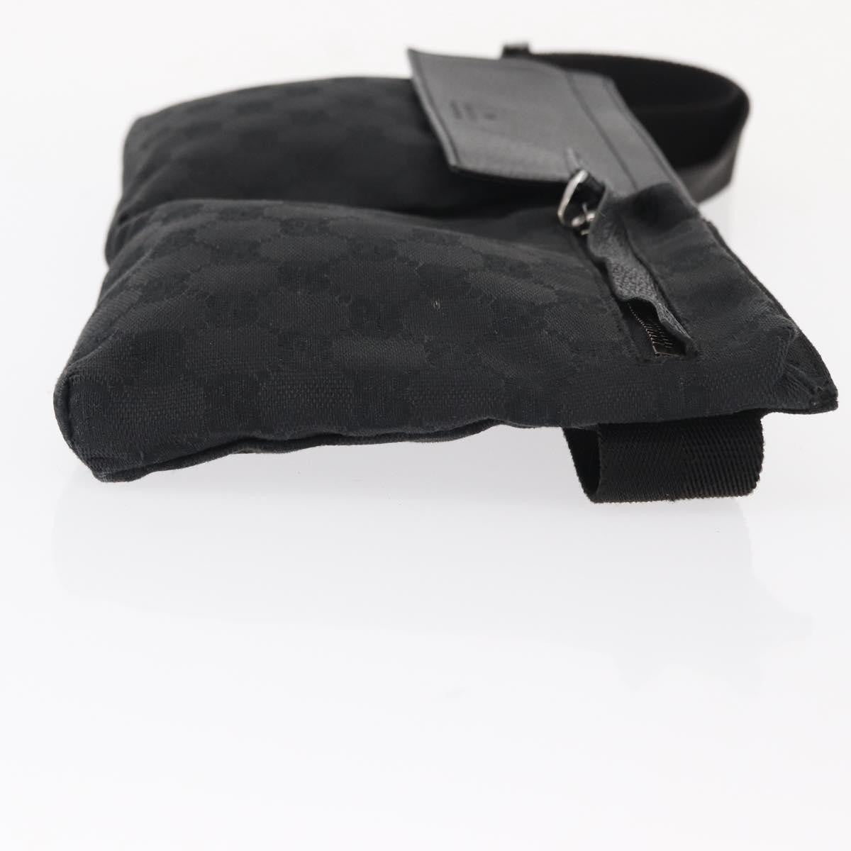 Gucci Vintage Double Belt Bag GG Canvas with Leather, BLACK, CANVAS, Shoulder bag