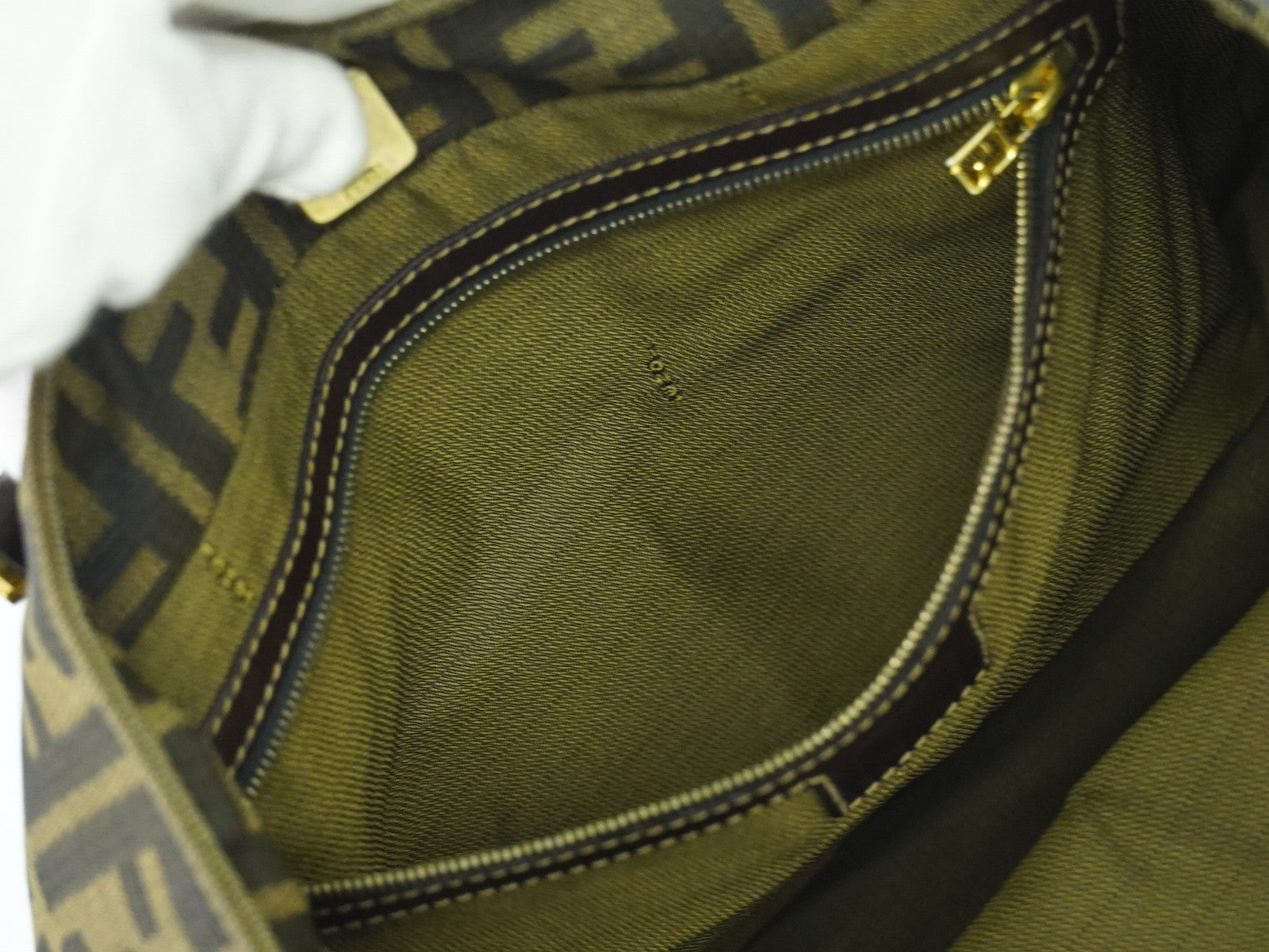 Fendi Vintage Zucca Handbag Zucca, BROWN, CANVAS, Handbag