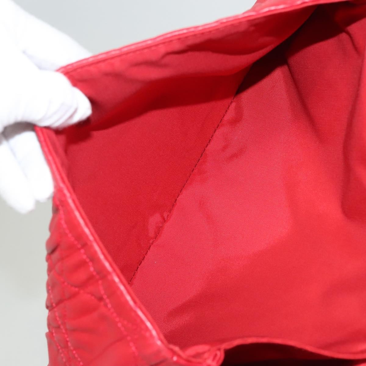 Christian Dior Delidior Chain Shoulder Bag Cannage Quilt Leather, RED, LEATHER, Shoulder bag