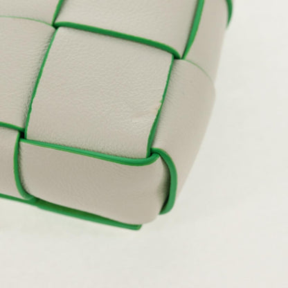 Bottega Veneta Cassette Crossbody Bag Maxi Intrecciato Leather, WHITE, LEATHER, Shoulder bag