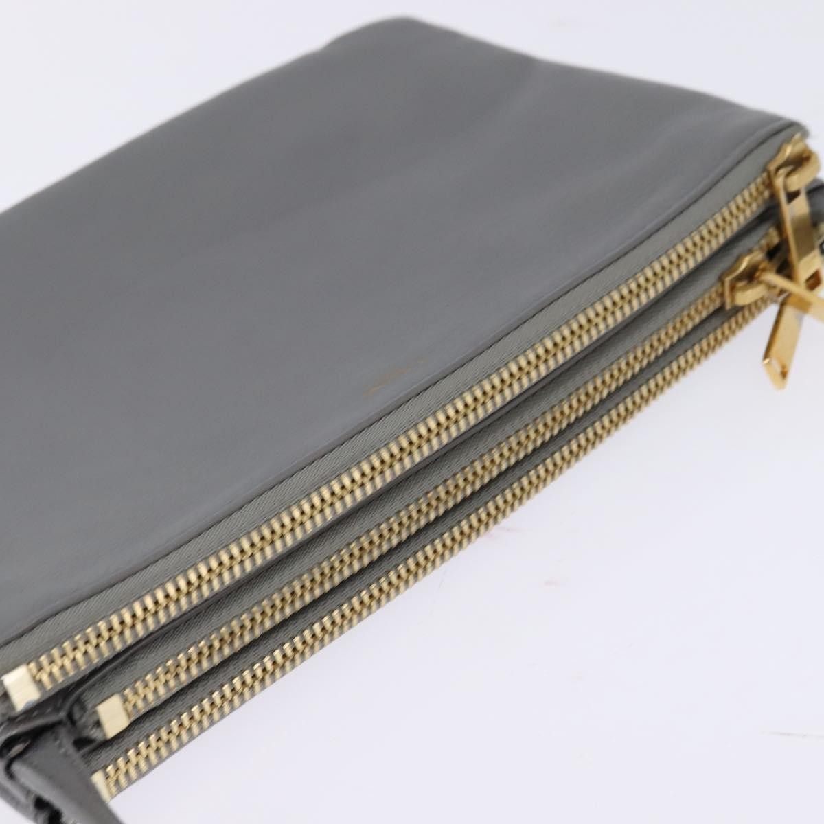 Celine Trio Crossbody Bag Leather, GRAY, LEATHER, Crossbody bag