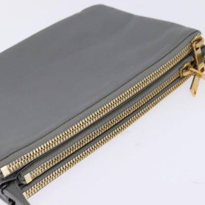 Celine Trio Crossbody Bag Leather, GRAY, LEATHER, Crossbody bag