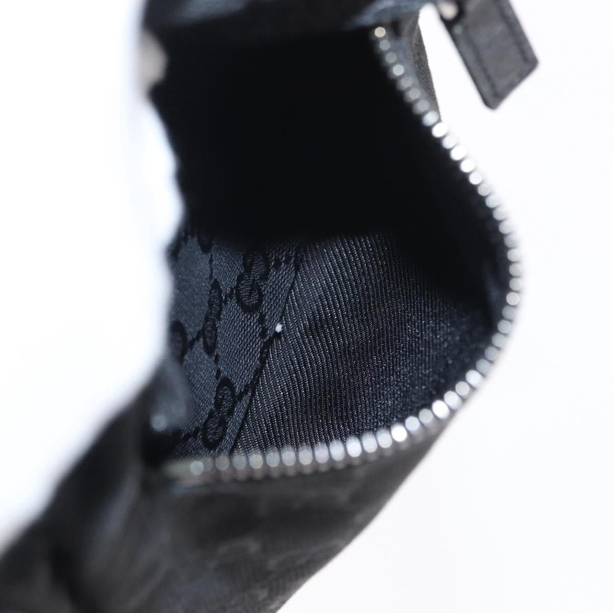 Gucci Vintage Double Belt Bag GG Canvas with Leather, BLACK, CANVAS, Shoulder bag