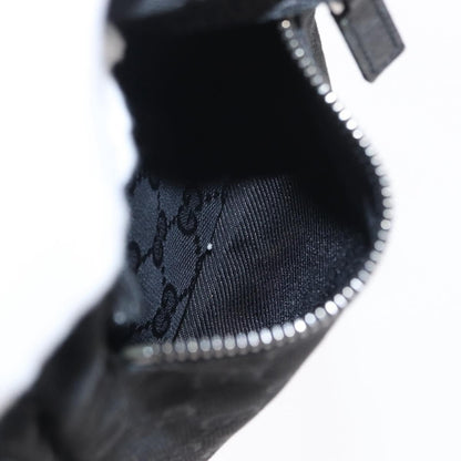 Gucci Vintage Double Belt Bag GG Canvas with Leather, BLACK, CANVAS, Shoulder bag