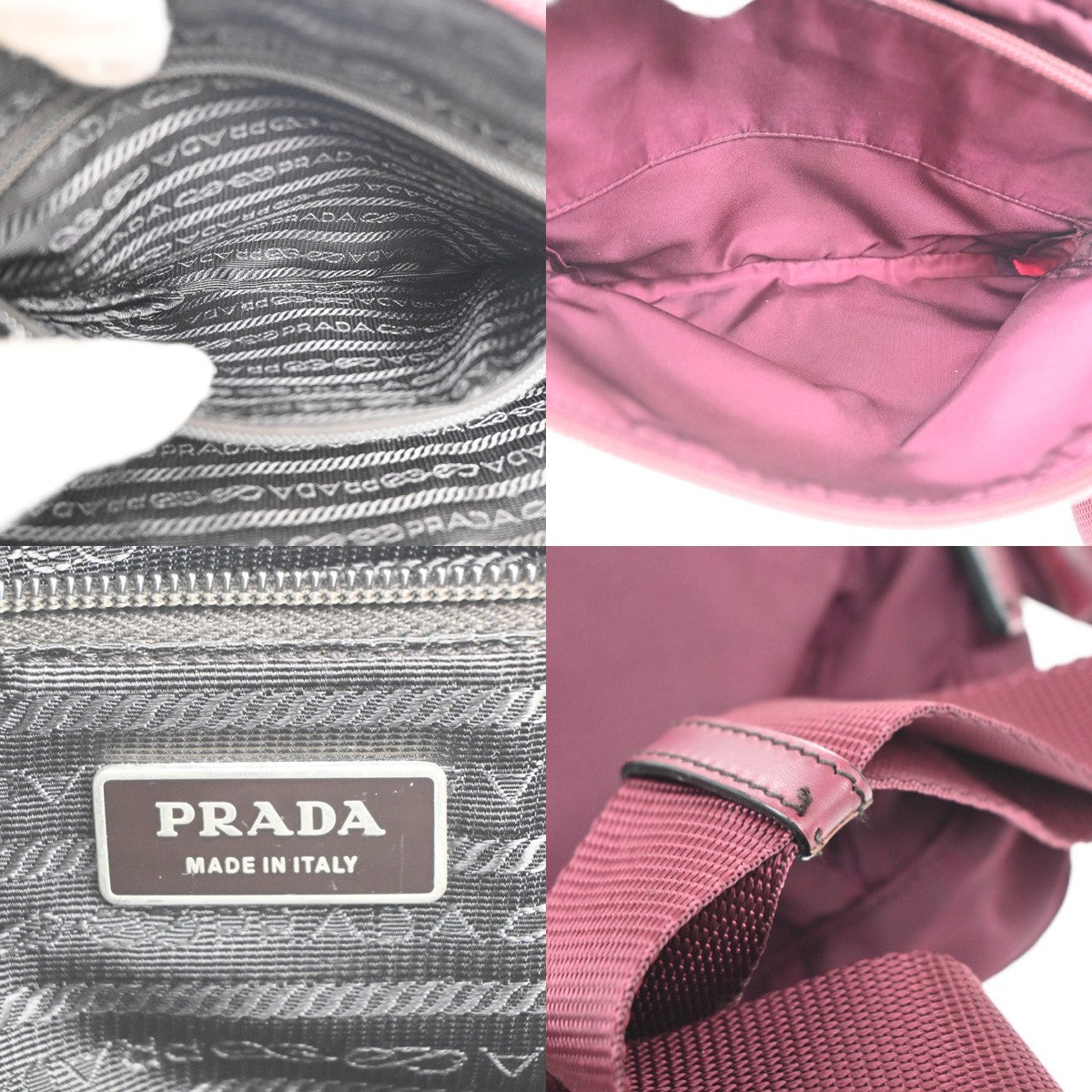 Prada Messenger Bag Printed Tessuto, Red, Nylon, Crossbody Bag