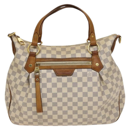 Louis Vuitton Evora Handbag Damier, WHITE, CANVAS, Handbag