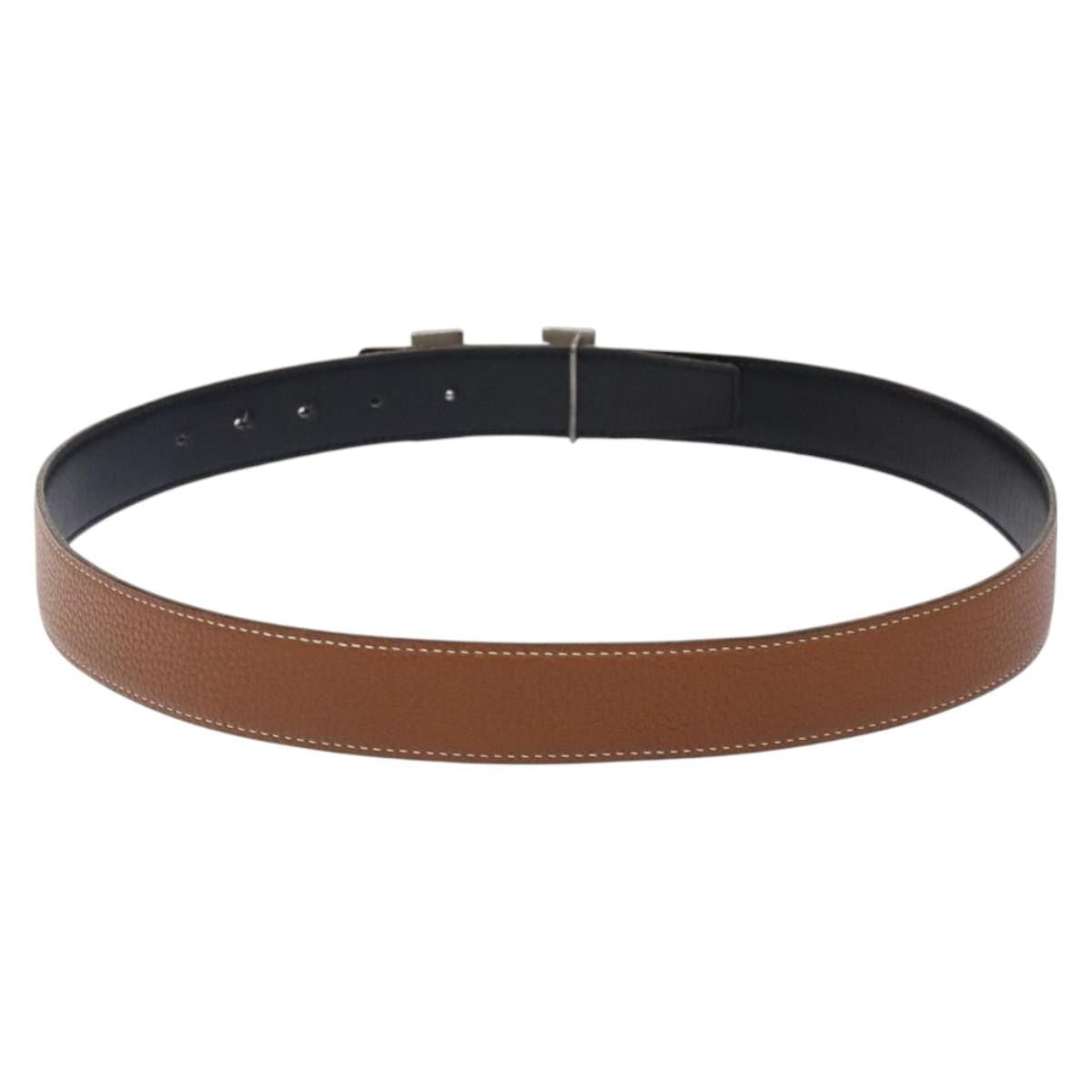 Hermes Constance Belt Leather, BROWN, LEATHER, Belts
