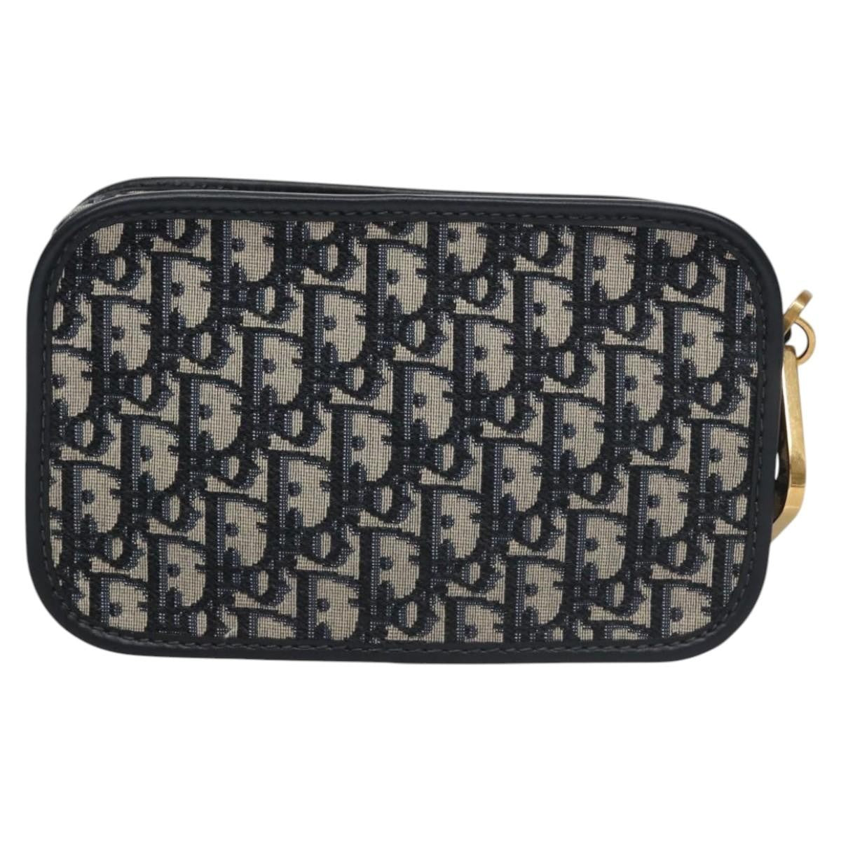 Christian Dior Diorquake Clutch Oblique Canvas, NAVY, CANVAS, Clutche & pouche