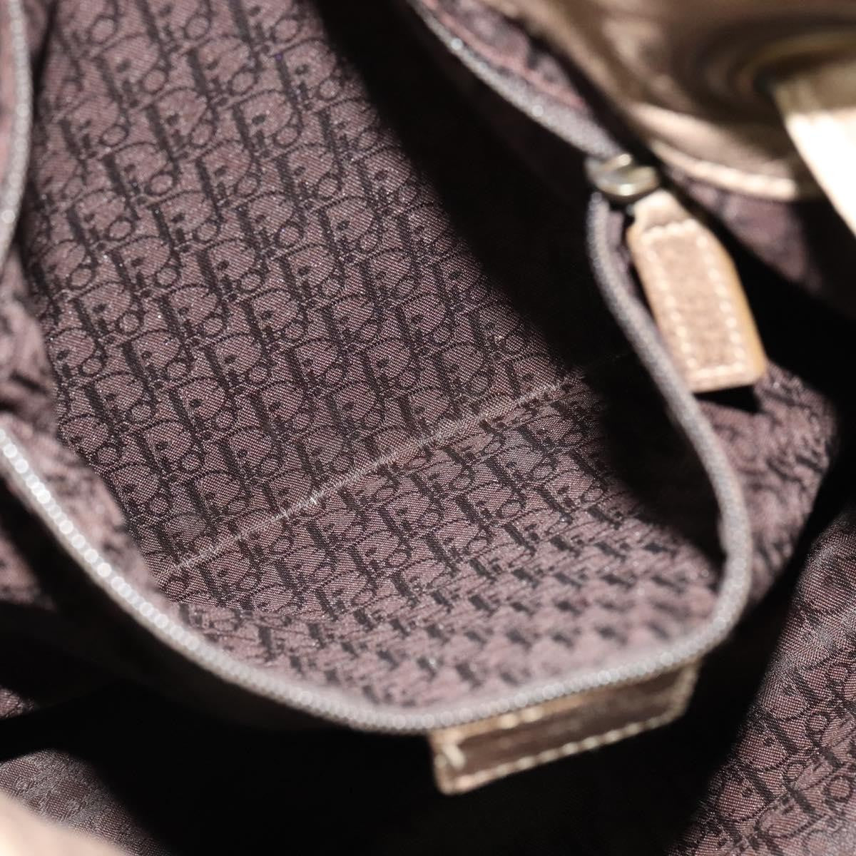 Christian Dior Drawstring Bucket Bag Cannage Quilt Leather, BROWN, LEATHER, Shoulder bag